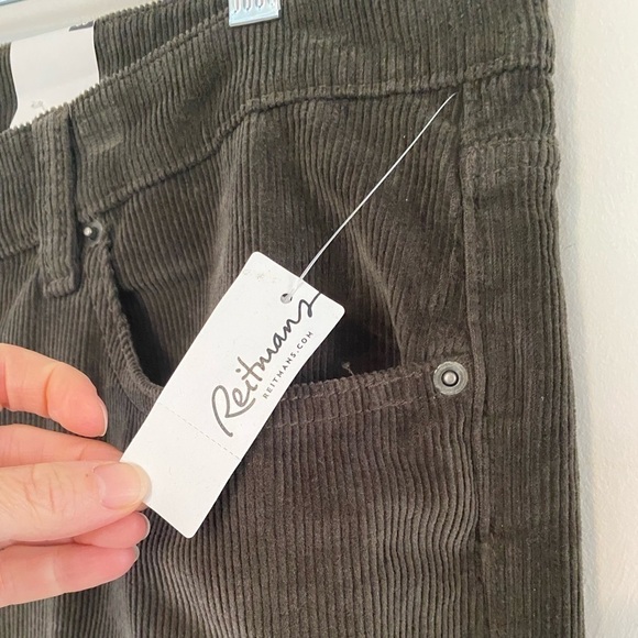NWT Reitmans Corduroy Plus Sz 38 Super High Rise Straight Leg Olive Pants - Picture 3 of 12